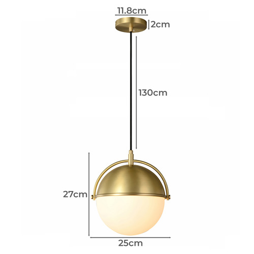 Globe brass pendant deals light